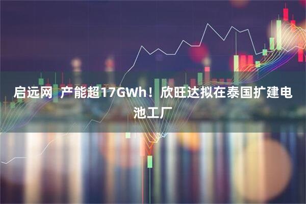 启远网  产能超17GWh！欣旺达拟在泰国扩建电池工厂